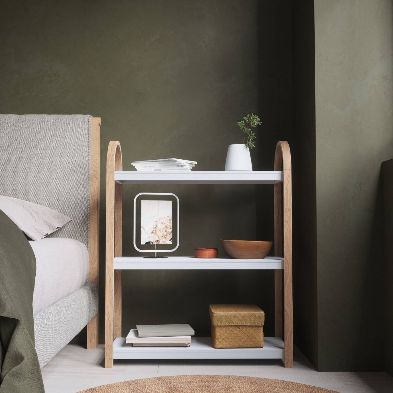Umbra Ραφιέρα τριπλή 25x72x90cm λευκό/φυσικό ξύλο σειρά Bellwood New Arrivals