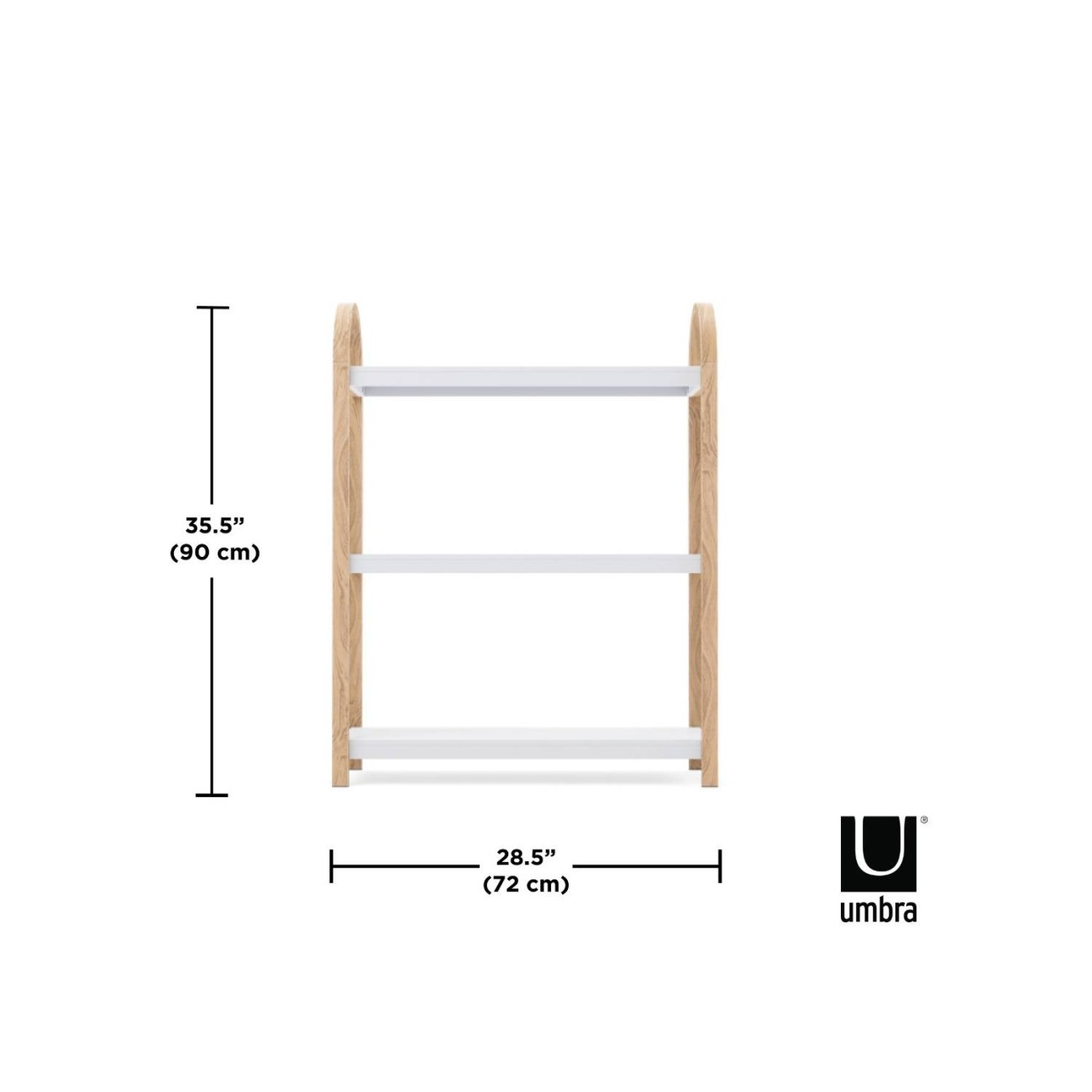 Umbra Ραφιέρα τριπλή 25x72x90cm λευκό/φυσικό ξύλο σειρά Bellwood New Arrivals