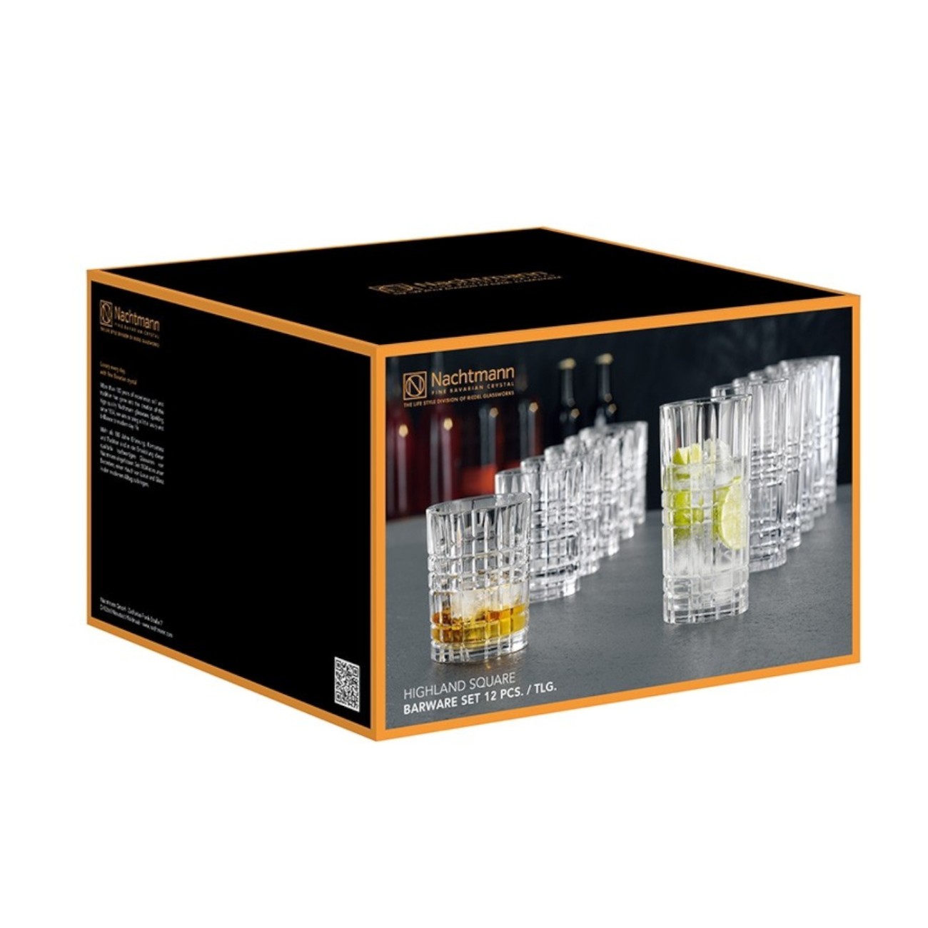 Νachtmann Σετ 12 τεμ. ποτήρια νερού/αναψυκτικού & χυμού/ουίσκυ 345 ml σειρά Highland Square Ποτήρια Ποτού