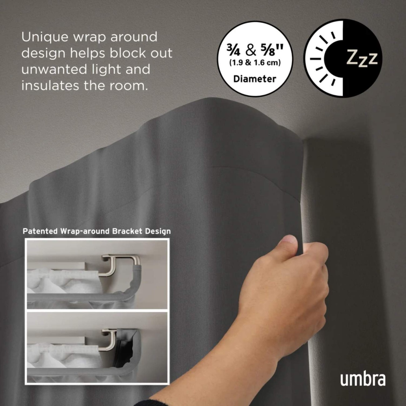 Umbra Κουρτινόξυλο Matte Nickel επεκτεινόμενο 167-365 cm σειρά Twilight Double Νέα Είδη