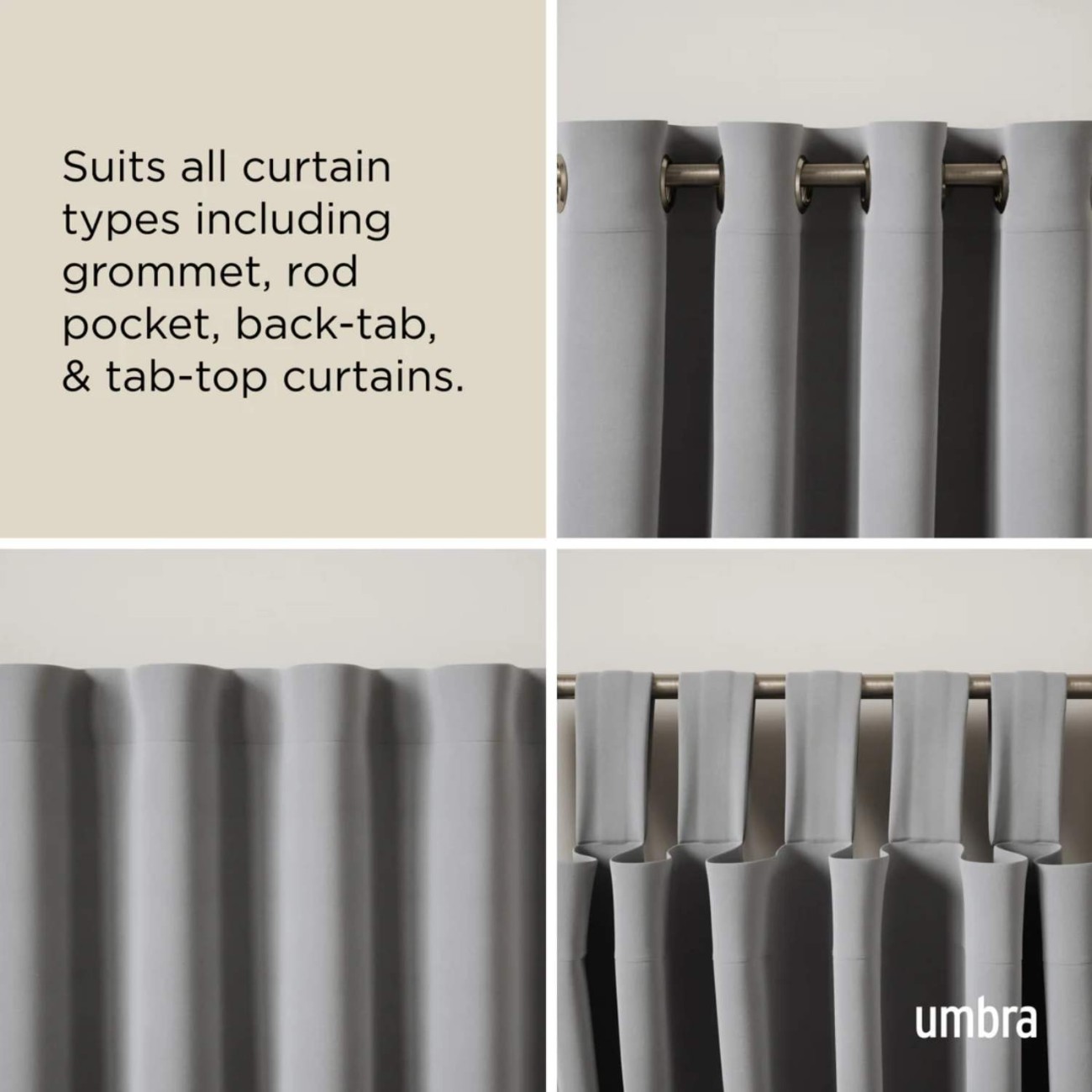 Umbra Κουρτινόξυλο Matte Nickel επεκτεινόμενο 167-365 cm σειρά Twilight Double Νέα Είδη