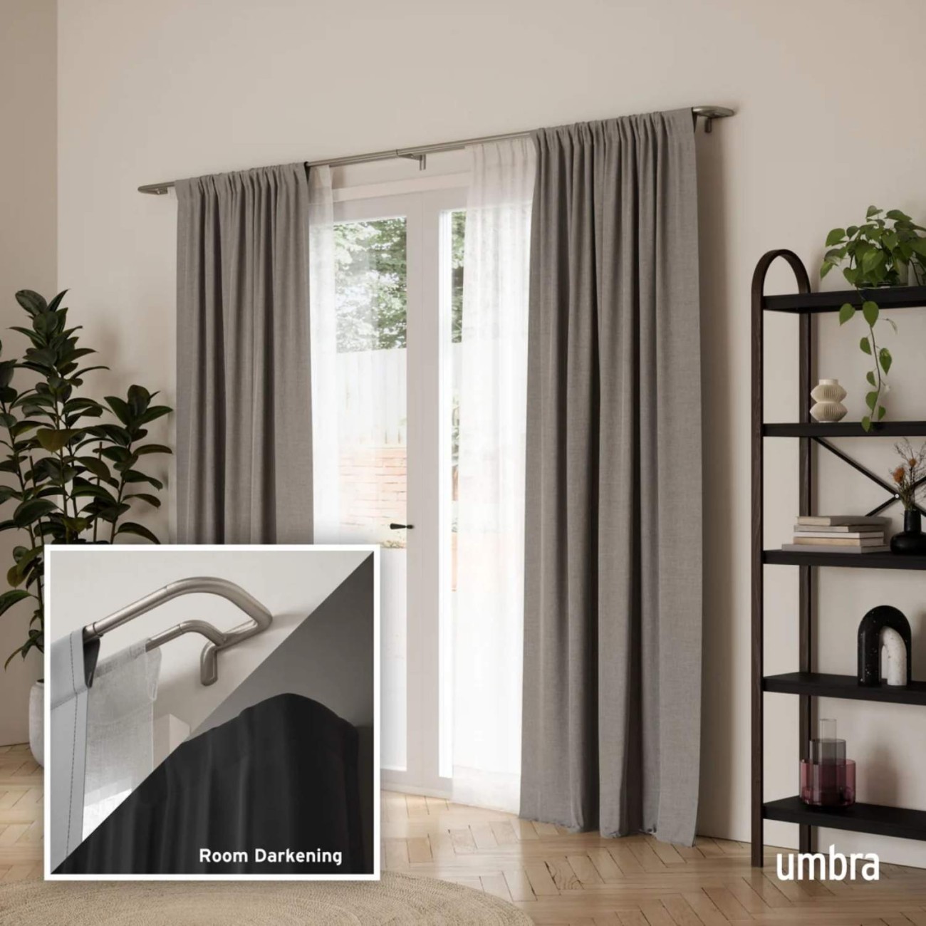 Umbra Κουρτινόξυλο Matte Nickel επεκτεινόμενο 167-365 cm σειρά Twilight Double Νέα Είδη