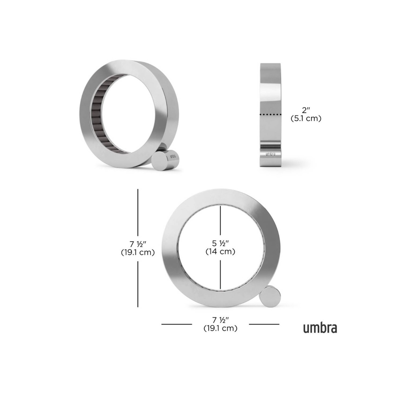 Umbra Θήκη οργάνωσης κοσμημάτων 19cm χρώμιο σειρά Ferris Αξεσουάρ Μπάνιου