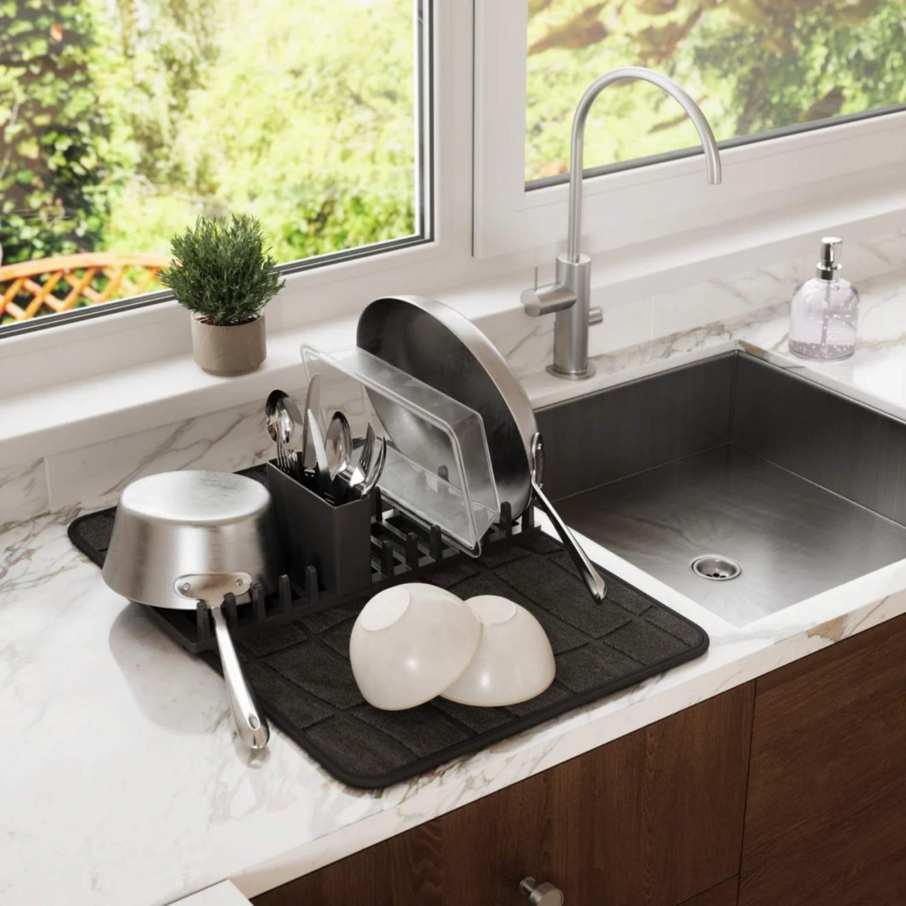 Umbra Πιατοθηκη Black 61x43x12cm σειρά Undry Ultra Οργάνωση Νεροχύτη