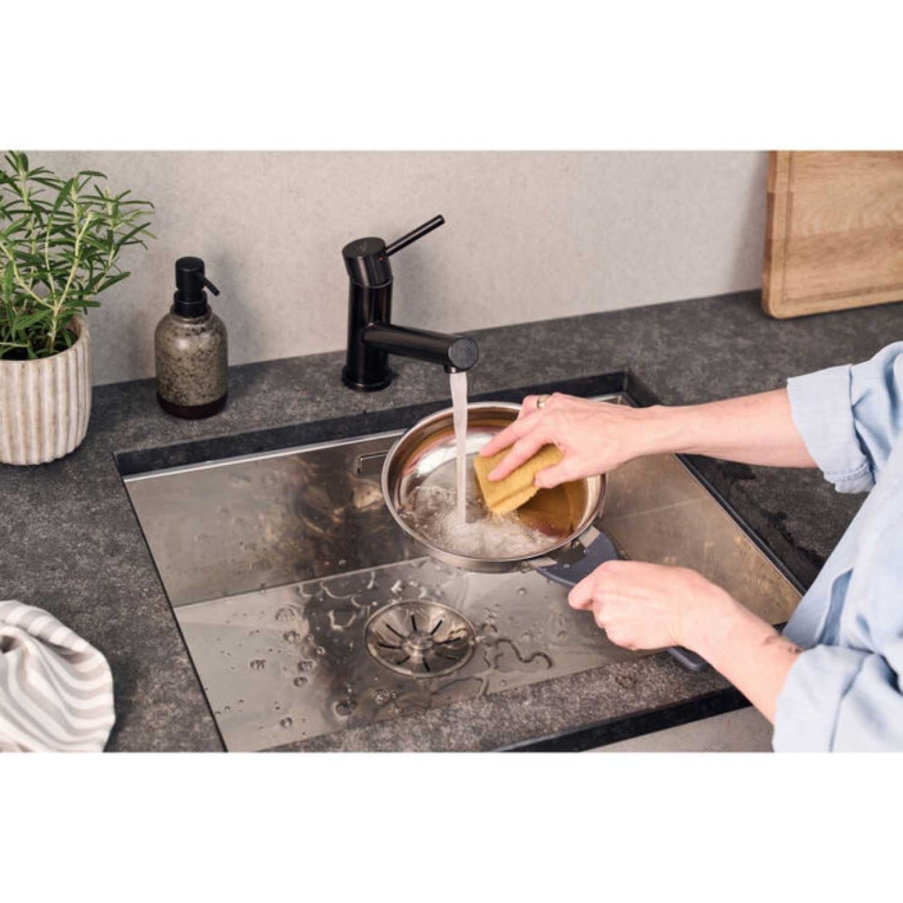 Zwilling J.A. Henckels Τηγάνι ανοξείδωτο 24 εκ. 18/10 stone grey σειρά Simplify Τηγάνια/Wok