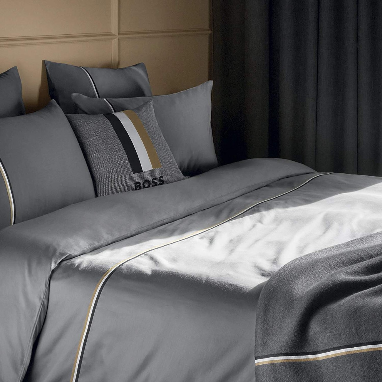 Hugo Boss Μαξιλαροθήκη Blinea 50x70εκ. ανθρακί σειρά Blinea Μαξιλαροθήκες