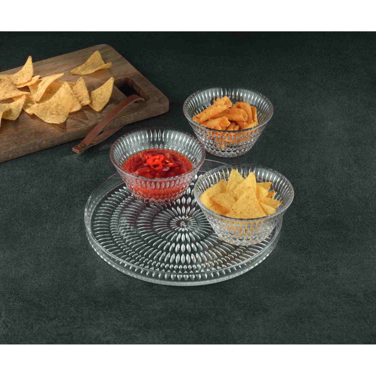 Nachtmann Σετ 4 τεμ. πιατέλλα 22 εκ. & 3 μπολ 11 εκ./190 ml σειρά Ethno Αξεσουάρ Σερβιρίσματος