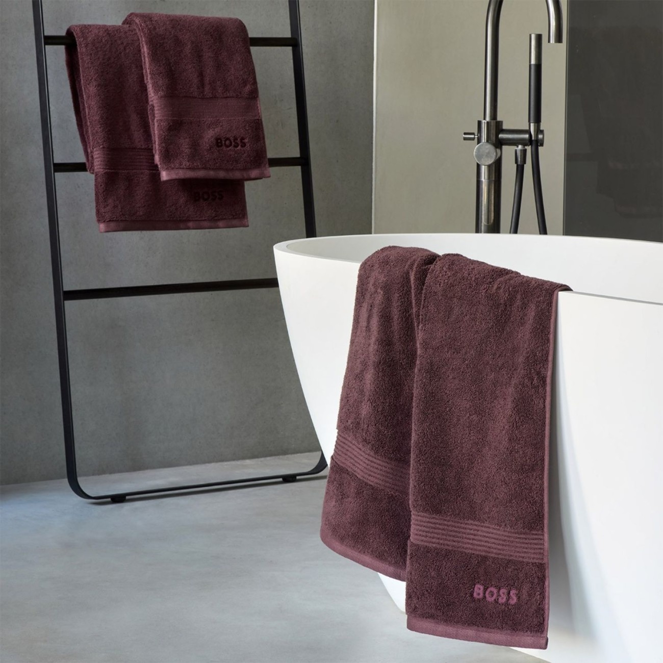 Hugo Boss Πετσέτα σώματος 100x150εκ χρώμα Brownie σειρά Loft Πετσέτες