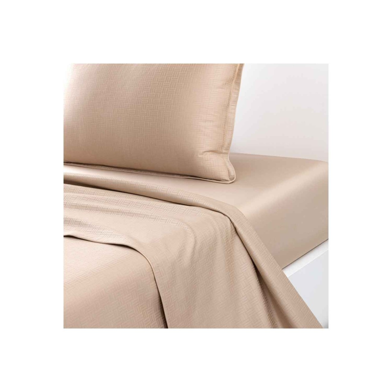 Hugo Boss Σετ σεντόνια 240x300εκ./270x300εκ. & 2 μαξιλαροθήκες 50x75εκ. Μπεζ σειρά Lattice Σεντόνια