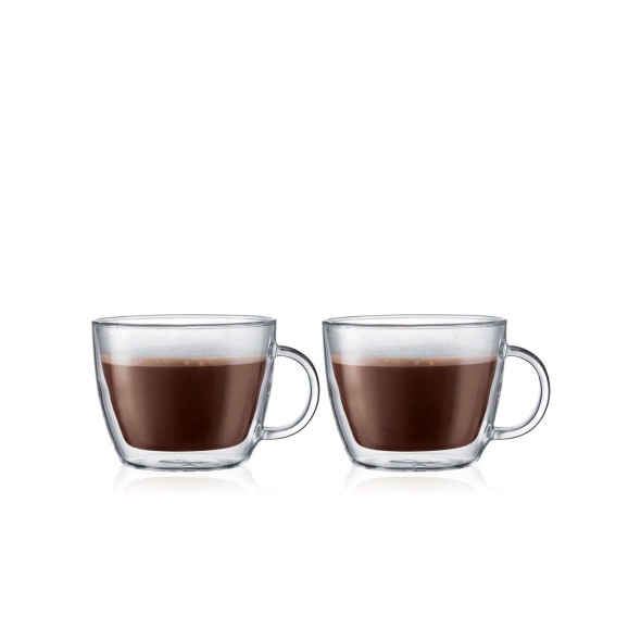 Bodum Σετ 2 τεμ. φλιτζάνια latte double wall 450ml Transparent  σειρά σειρά Bistro