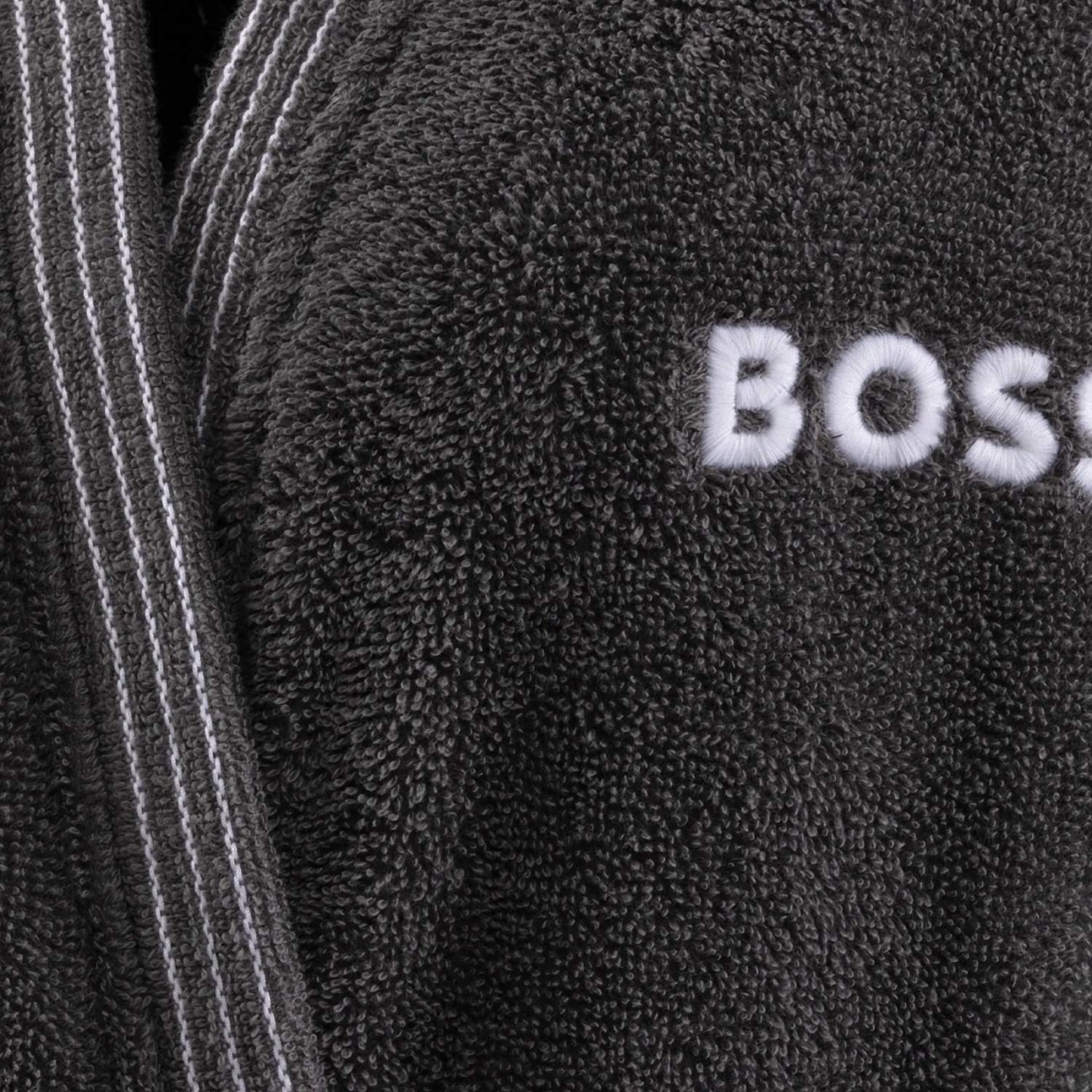 Hugo Boss Μπουρνούζι Small 400gsm ανθρακί σειρά Edge Μπουρνούζια