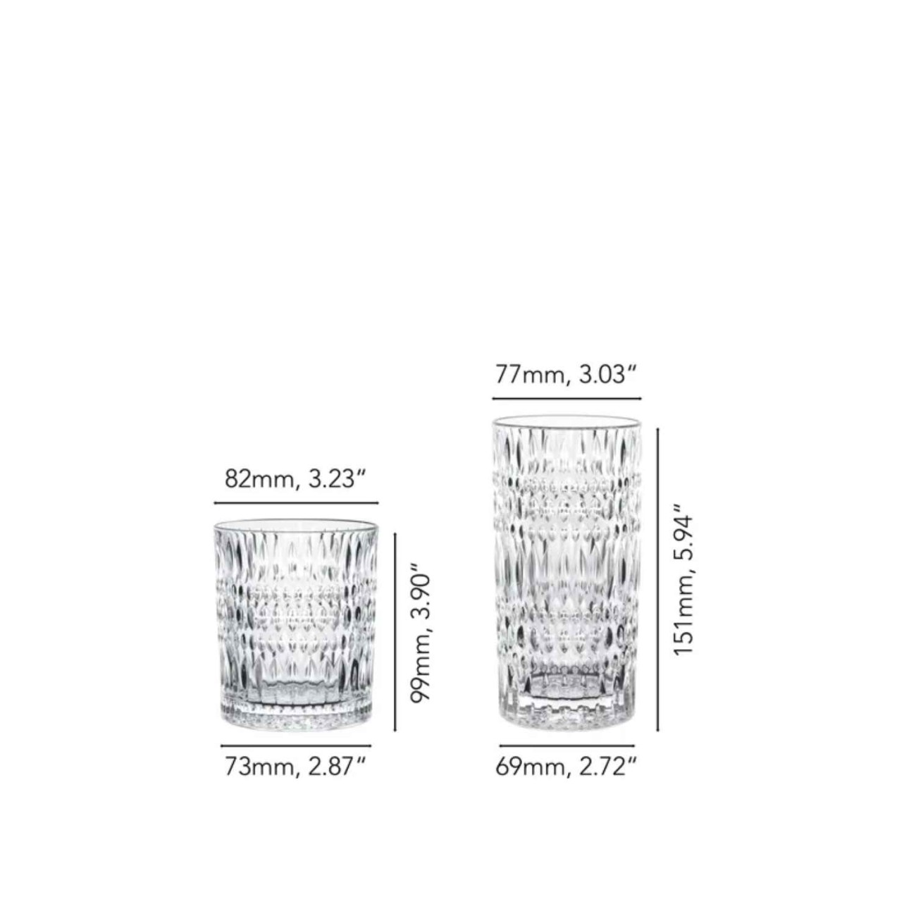 Nachtmann Σετ 8 τεμ ποτήρια (4 x νερού/αναψυκτικού 434 ml + 4 x χυμού/ουίσκυ 294 ml) σειρά Ethno Ποτήρια Ουίσκι/Χυμού