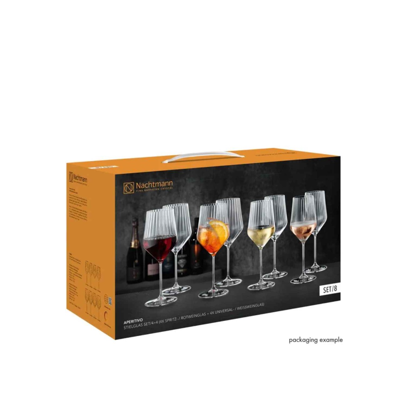 Nachtmann Σετ 8 τεμ ποτήρια (4 x κόκκινου κρασιού/spritz 395 ml + 4 x λευκού κρασιού 370 ml) σειρά Aperitivo Ποτήρια Κρασιού