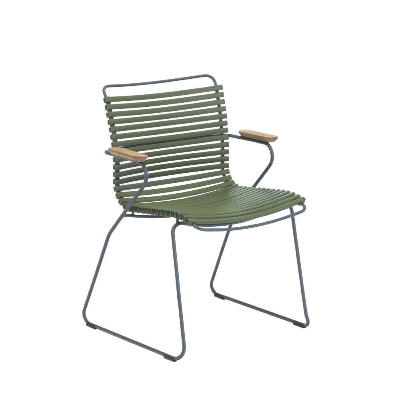 Houe Καρέκλα με μπράτσα olive green με ατσάλινο σκελετό σειρά CLICK  Έπιπλα Κήπου