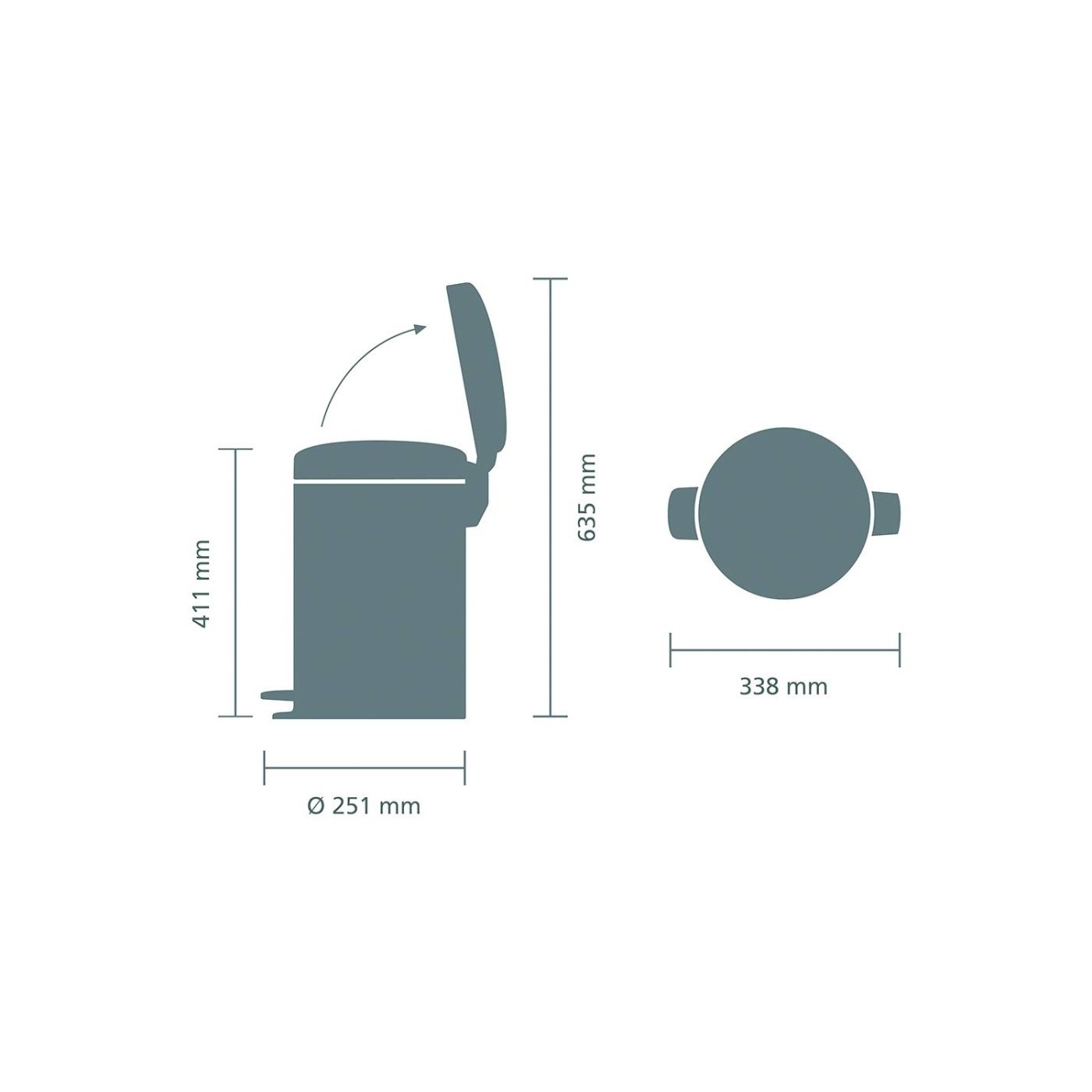 Brabantia Δοχείο απορριμάτων 12 λτ. Platinum σειρά New Icon Κάδοι Κουζίνας