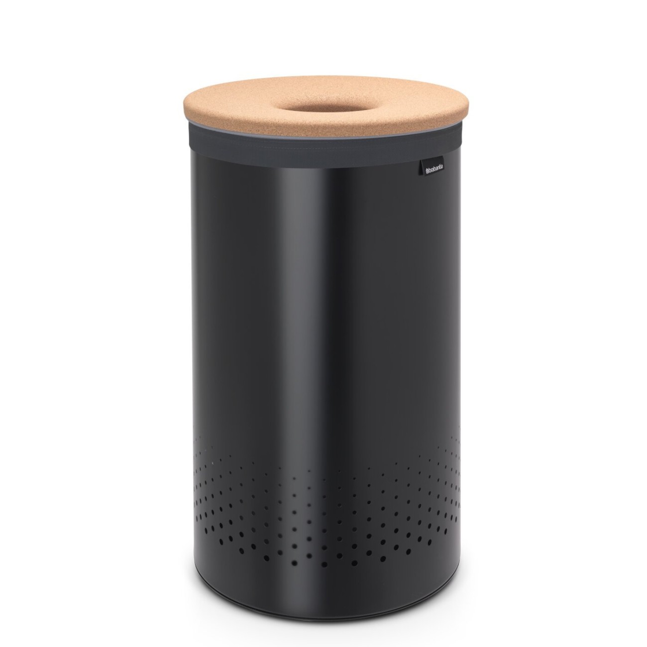 Brabantia Δοχείο για άπλυτα 60lt Matt Black με καπάκι σειρά Cork Κάδοι απλύτων