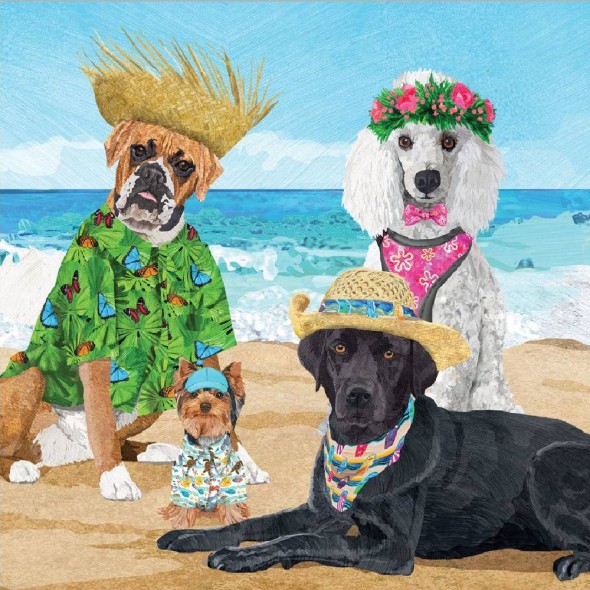 Paperproducts Design - PPD Χαρτοπετσέτα 25x25cm σειρά Dogs‘ Beach Party
