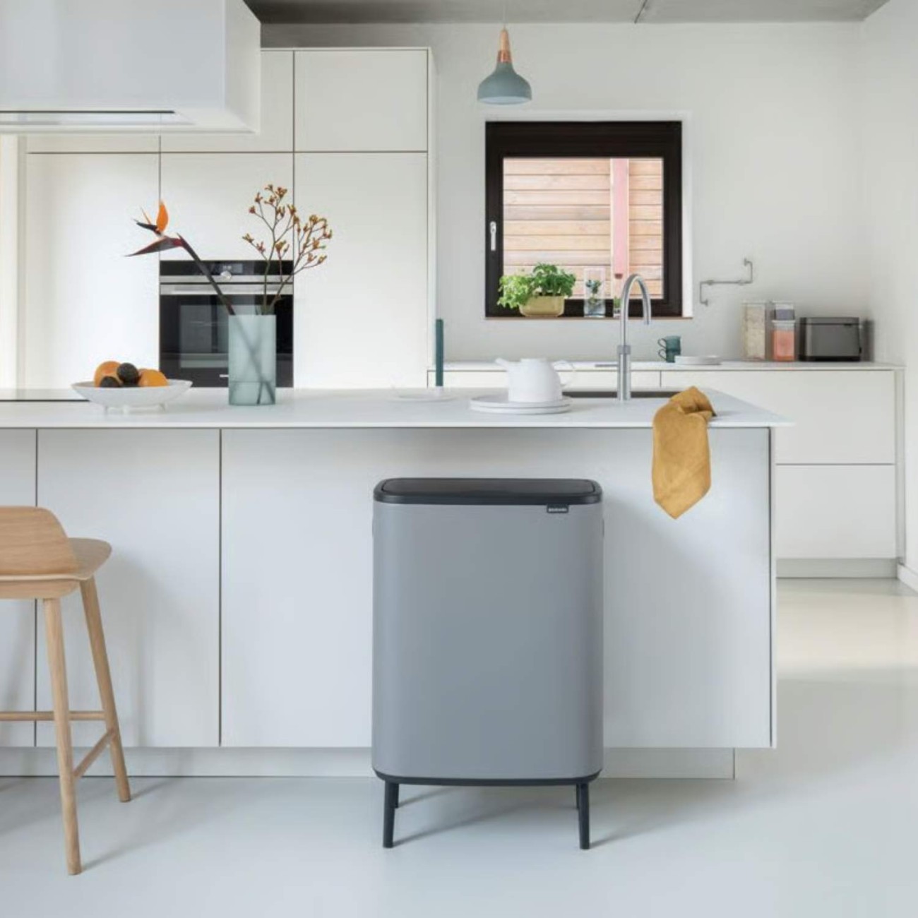 Brabantia Δοχείο απορριμμάτων Touch Bin Hi 2x30lt Mineral Grey σειρά BO Κάδοι Κουζίνας