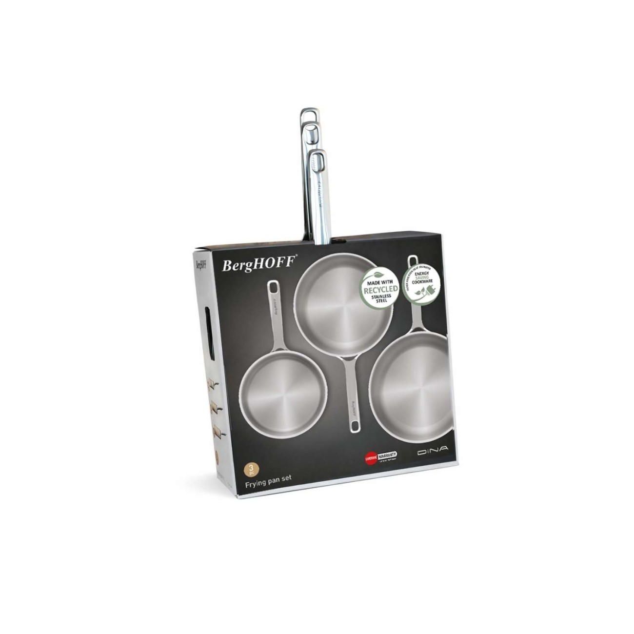 BergHOFF Σετ 3 τεμ. τηγάνια ανοξείδωτα 20cm/24cm/28cm σειρά Helix  Σετ Μαγειρικά Σκεύη