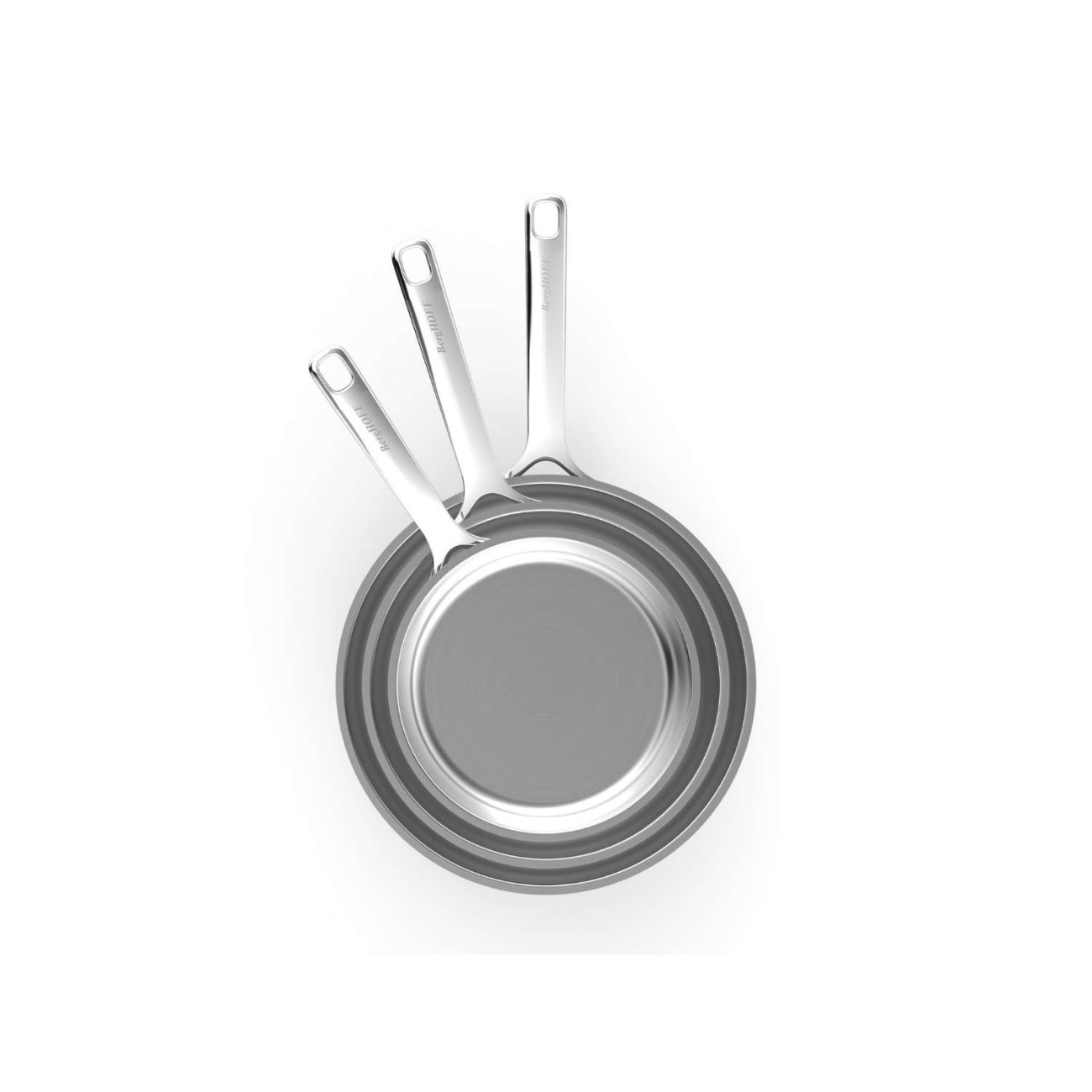 BergHOFF Σετ 3 τεμ. τηγάνια ανοξείδωτα 20cm/24cm/28cm σειρά Helix  Σετ Μαγειρικά Σκεύη