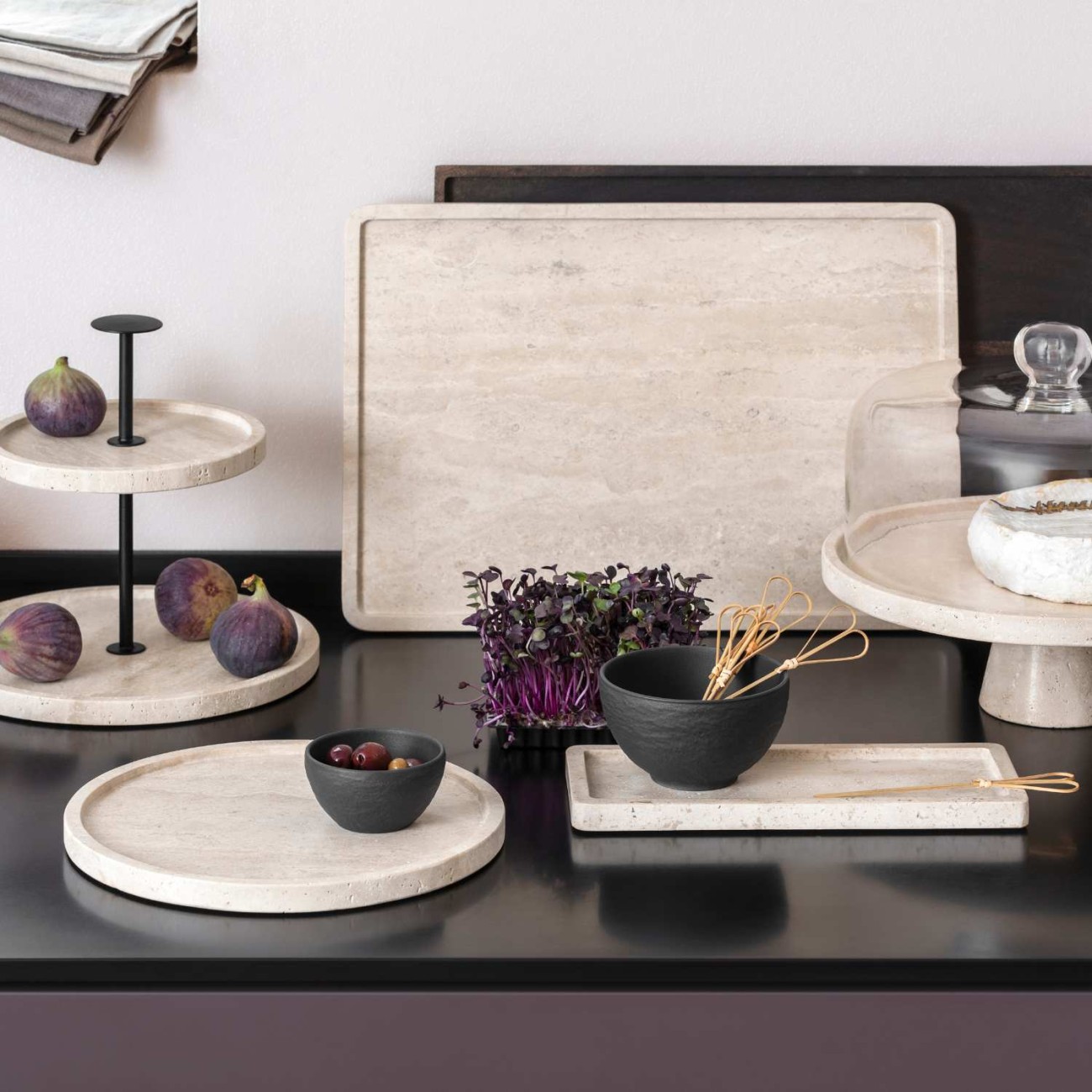 Villeroy & Boch Πιατέλλα παραλληλόγραμμη 40,5Χ28 εκ. Stoneware σειρά Manufacture Travertine Αξεσουάρ Σερβιρίσματος