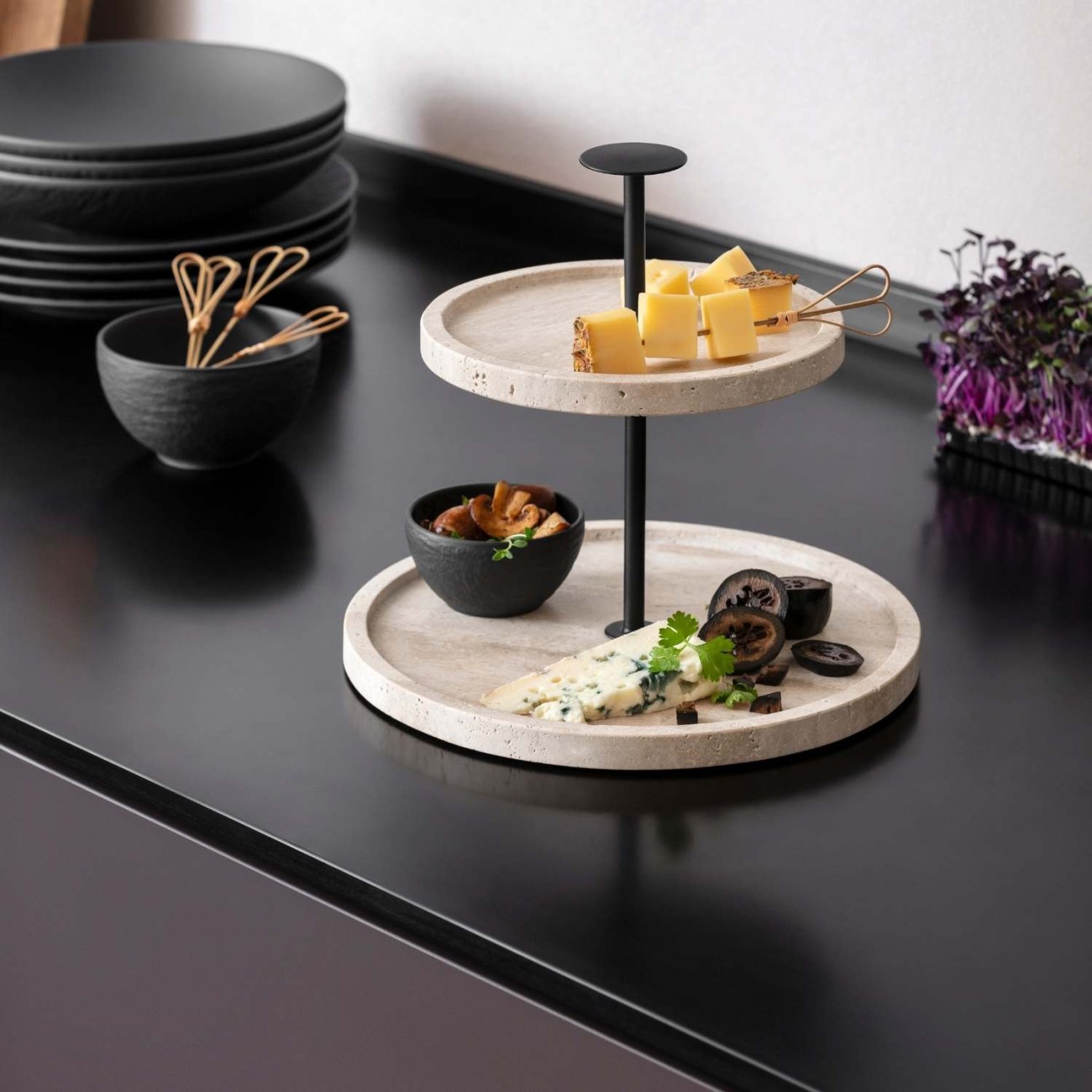 Villeroy & Boch Πιατέλλα διπλή σειρά Manufacture Travertine 