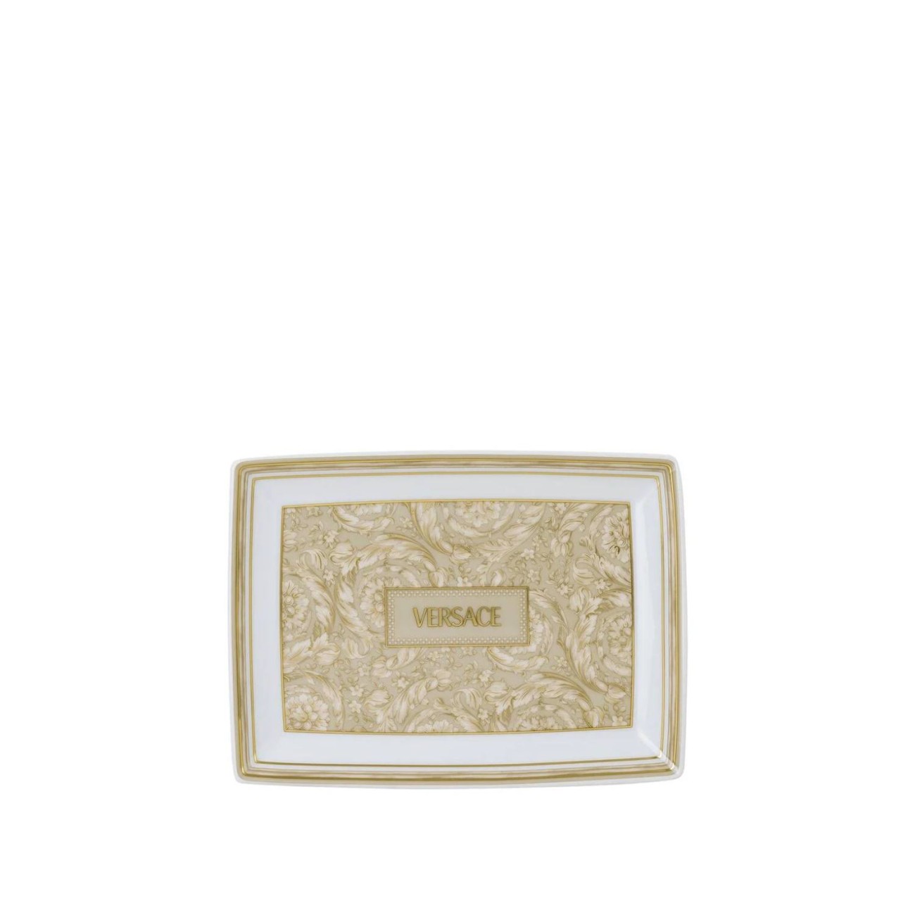 Rosenthal/Versace Πιάτο διακοσμητικό παραλληλόγραμμο 18 εκ. σειρά Barocco Beige Barocco Beize by Rosenthal/Versace