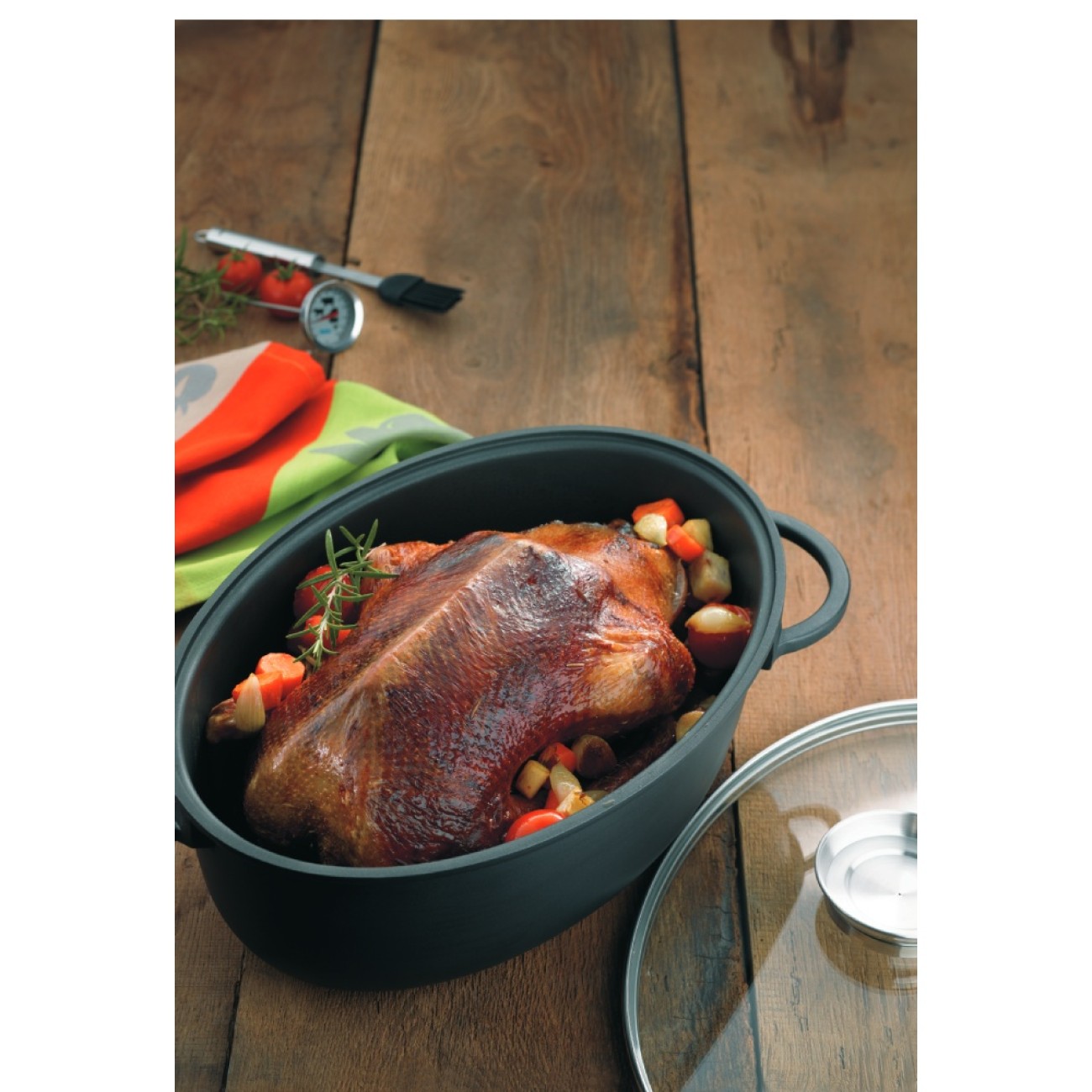 Kela Γάστρα cast aluminium/γυάλινο καπάκι 45x18cm/8lt σειρά Kerros Γάστρες