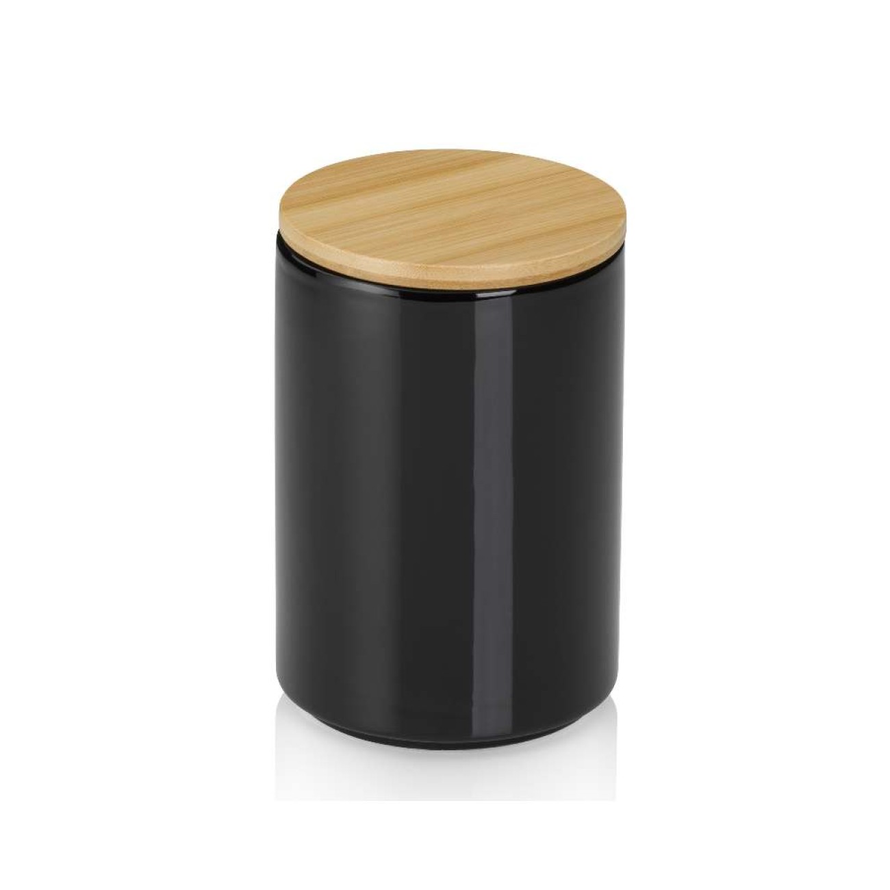 Kela Δοχείο αποθήκευσης κεραμικό/bamboo Φ10x15cm/0,7lt μαύρο σειρά Cady Δοχεία Τροφίμων