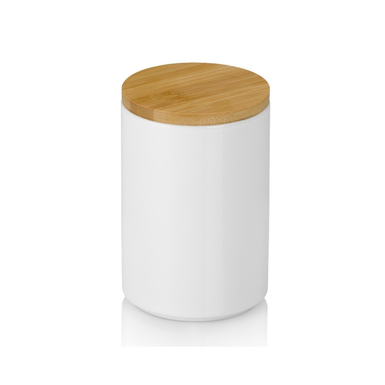 Kela Δοχείο αποθήκευσης κεραμικό/bamboo Φ10x15cm/0,8lt λευκό σειρά Cady Δοχεία Τροφίμων