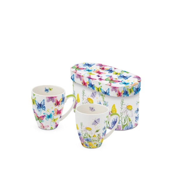 Paperproducts Design - PPD Σετ 2τεμ. 350ml κούπες σειρά Butterfly & Flowers