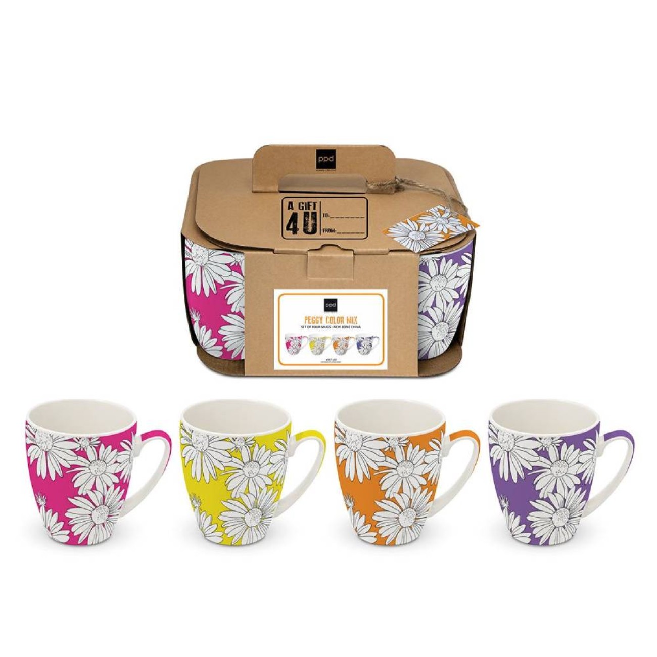 Paperproducts Design - PPD Σετ 4τεμ. 350ml κούπες σειρά Peggy Color Καφές/ Τσάι
