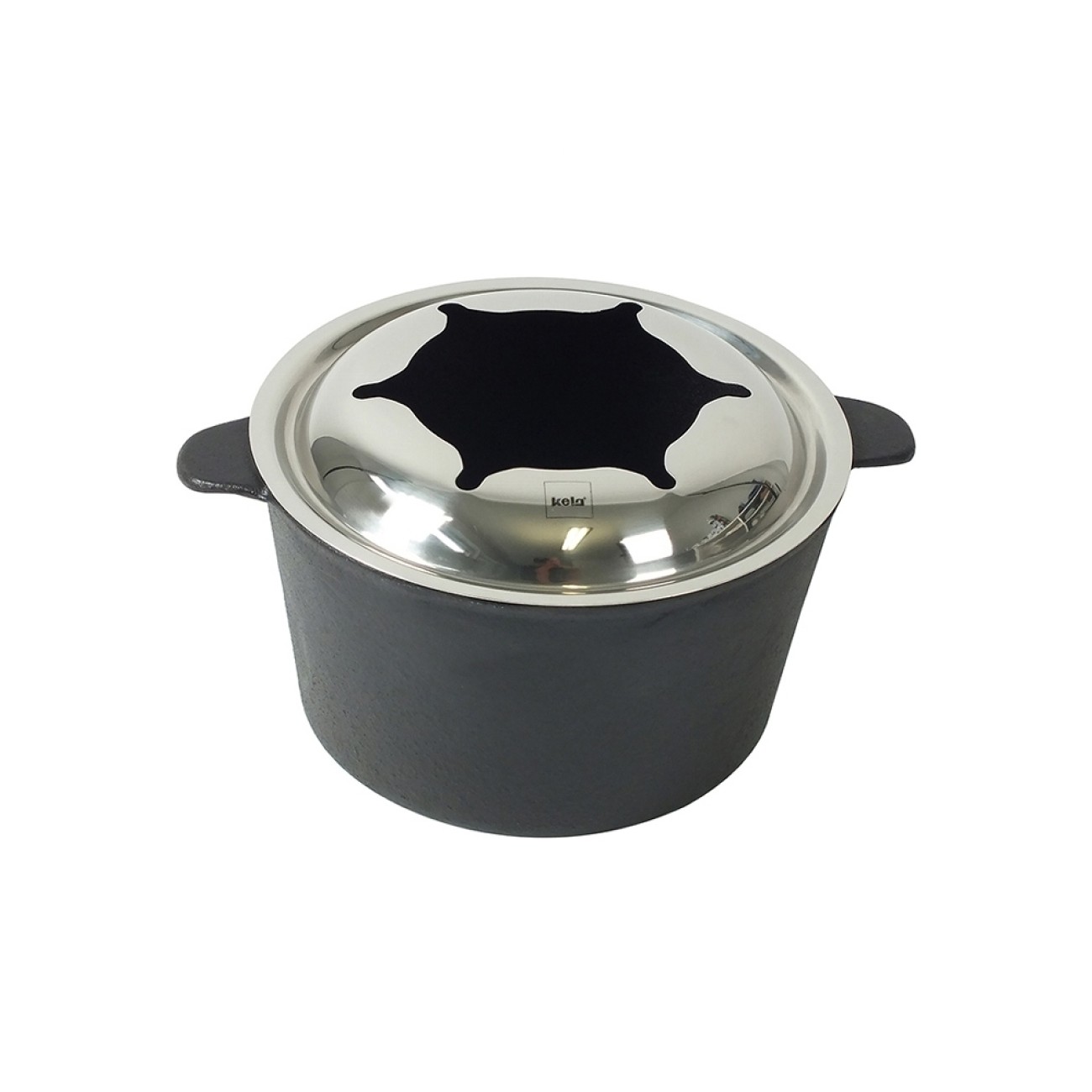 Kela Φοντύ μαύρο Φ20x19,5cm & 6 πιρουνάκια σειρά Comore Σκεύη Φοντύ