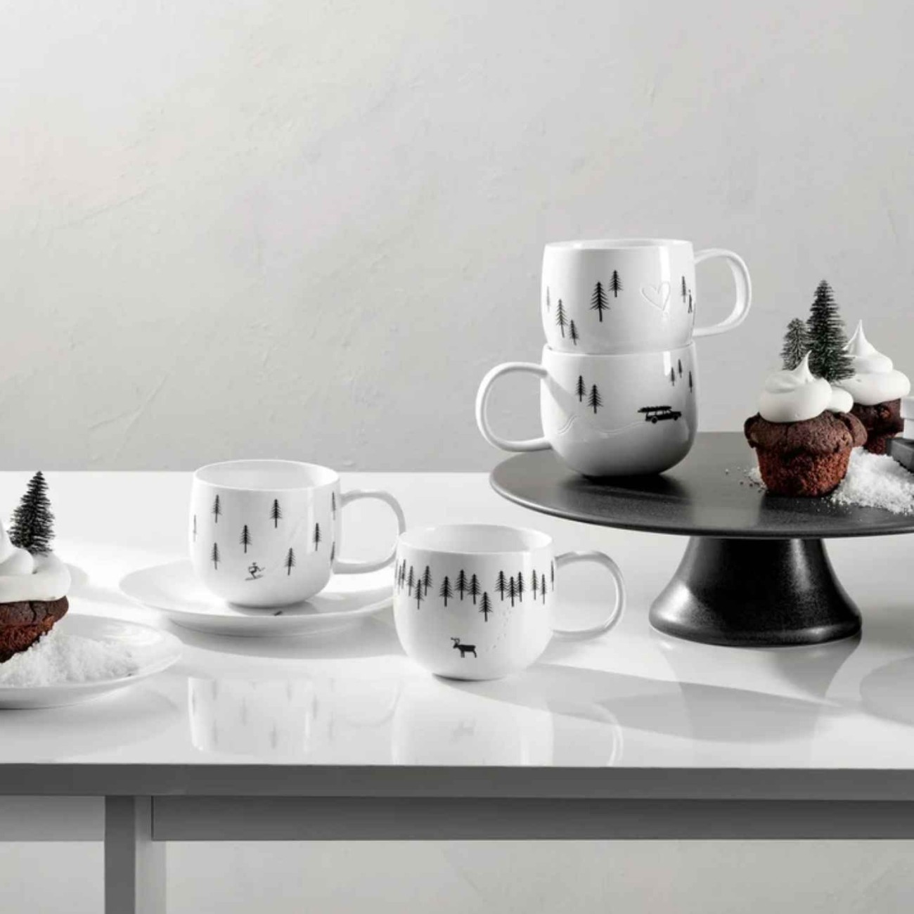 Asa Selection Κούπα με χερούλι  400ml Skidding Xmas σειρά Snow tracks Χριστουγεννιάτικα