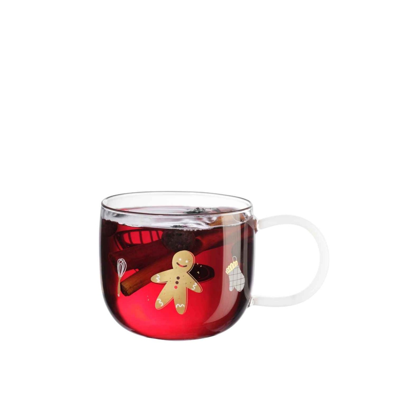 Asa Selection Κούπα διαφανής με χερούλι 400ml Cookies σειρά Xmas Χριστουγεννιάτικα