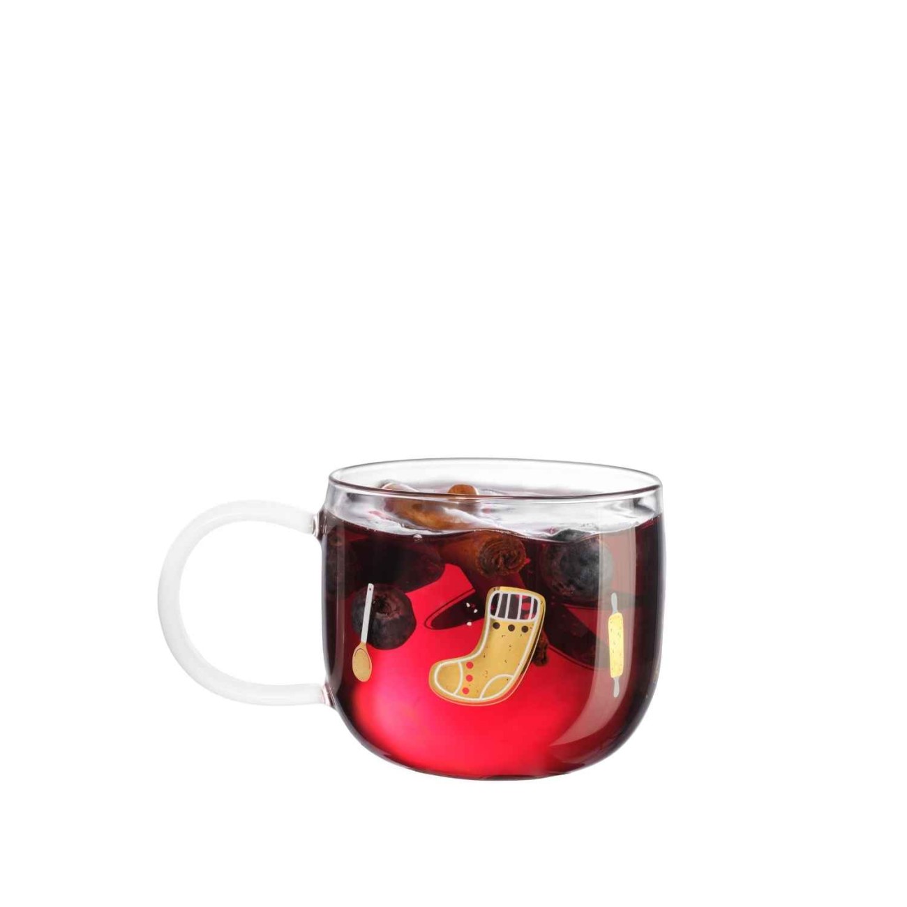 Asa Selection Κούπα διαφανής με χερούλι 400ml Cookies σειρά Xmas Χριστουγεννιάτικα