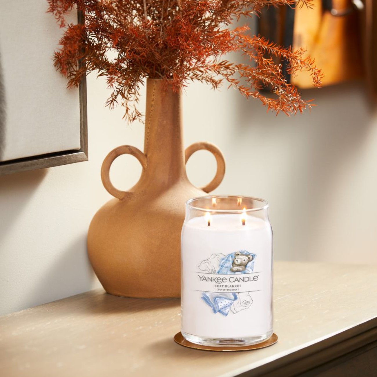 Yankee Candle Αρωματικό Κερί Signature σε Γυάλινο Δοχείο Large σειρά Soft Blanket Γυάλινα δοχεία Yankee Candle