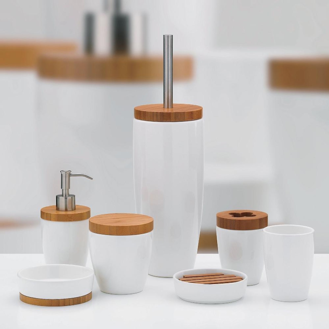 Kela Θήκη για οδοντόβουρτσες Φ8x10,5cm κεραμικό σειρά Natura Αξεσουάρ Μπάνιου