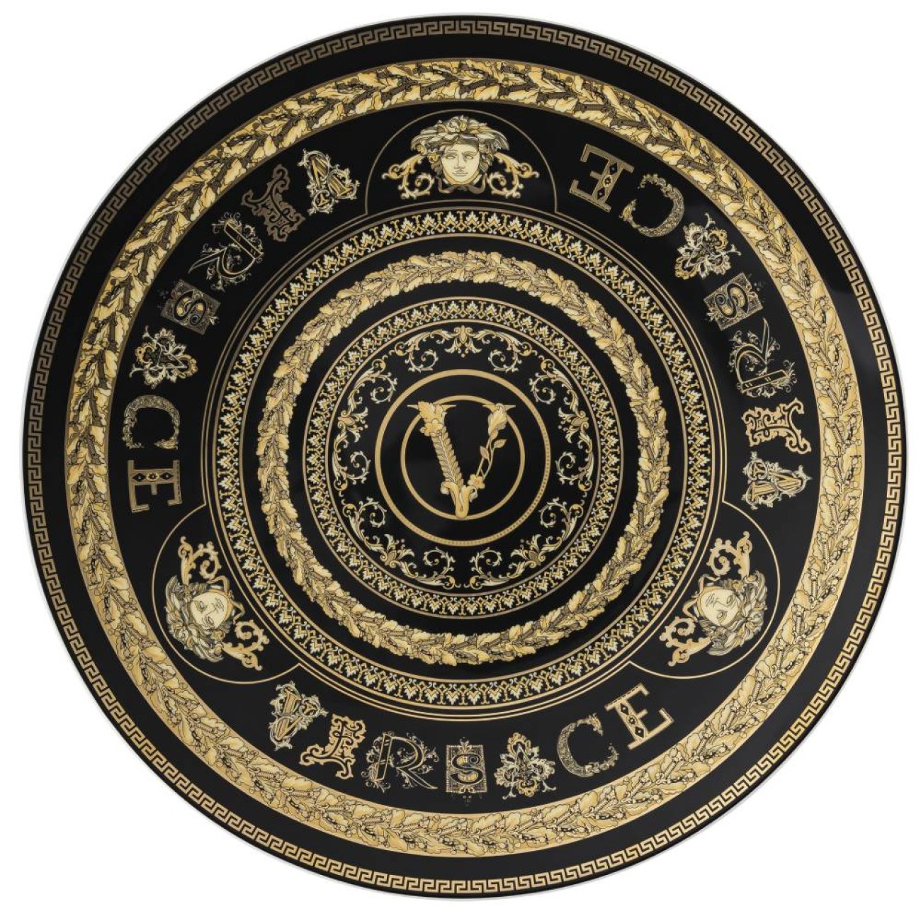 Rosenthal/Versace Πιατέλλα μαύρη 33εκ. (και τοίχου) σειρά Virtus Gala Virtus Gala by Rosenthal/ Versace