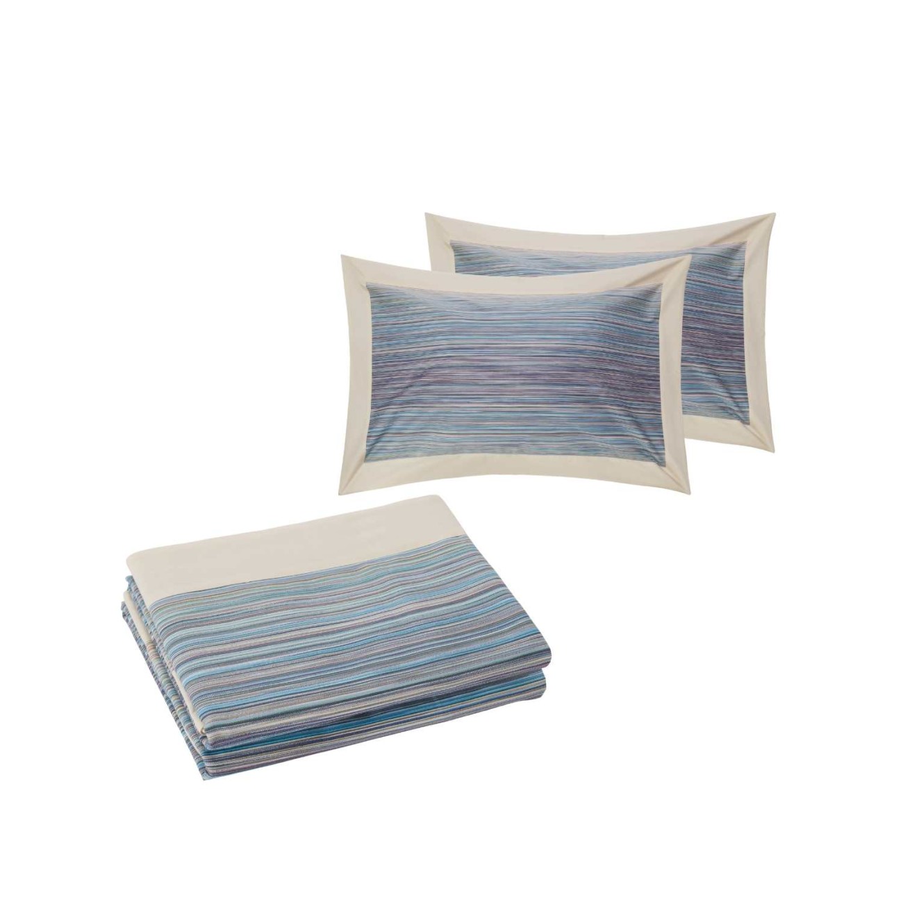 Missoni Σετ παπλωματοθήκη 240Χ220εκ. & 2 μαξιλαροθήκες τυρκουάζ σειρά Jill Re-edition Παπλωματοθήκες