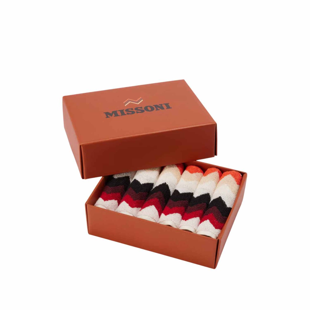 Missoni Σετ 6 τεμ. πετσέτες χεριών σε κουτί red multicolor σειρά Best Πετσέτες