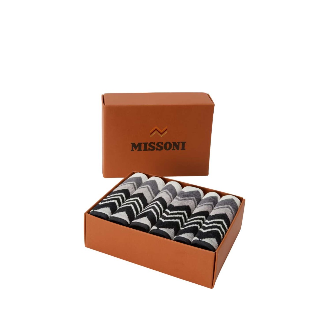 Missoni Σετ 6 τεμ. πετσέτες χεριών σε κουτί grey multicolor σειρά Giacomo Πετσέτες