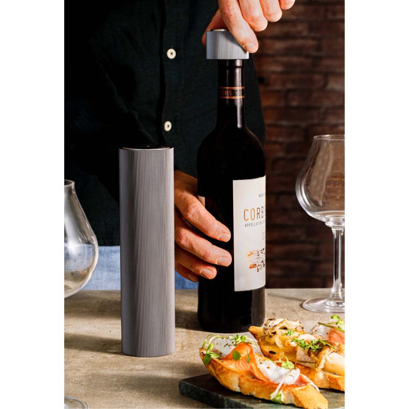 Peugeot Τυρμπουσόν ηλεκτρικό 21 εκ. carbon σειρά Line Reverse Ποτό/ Bar