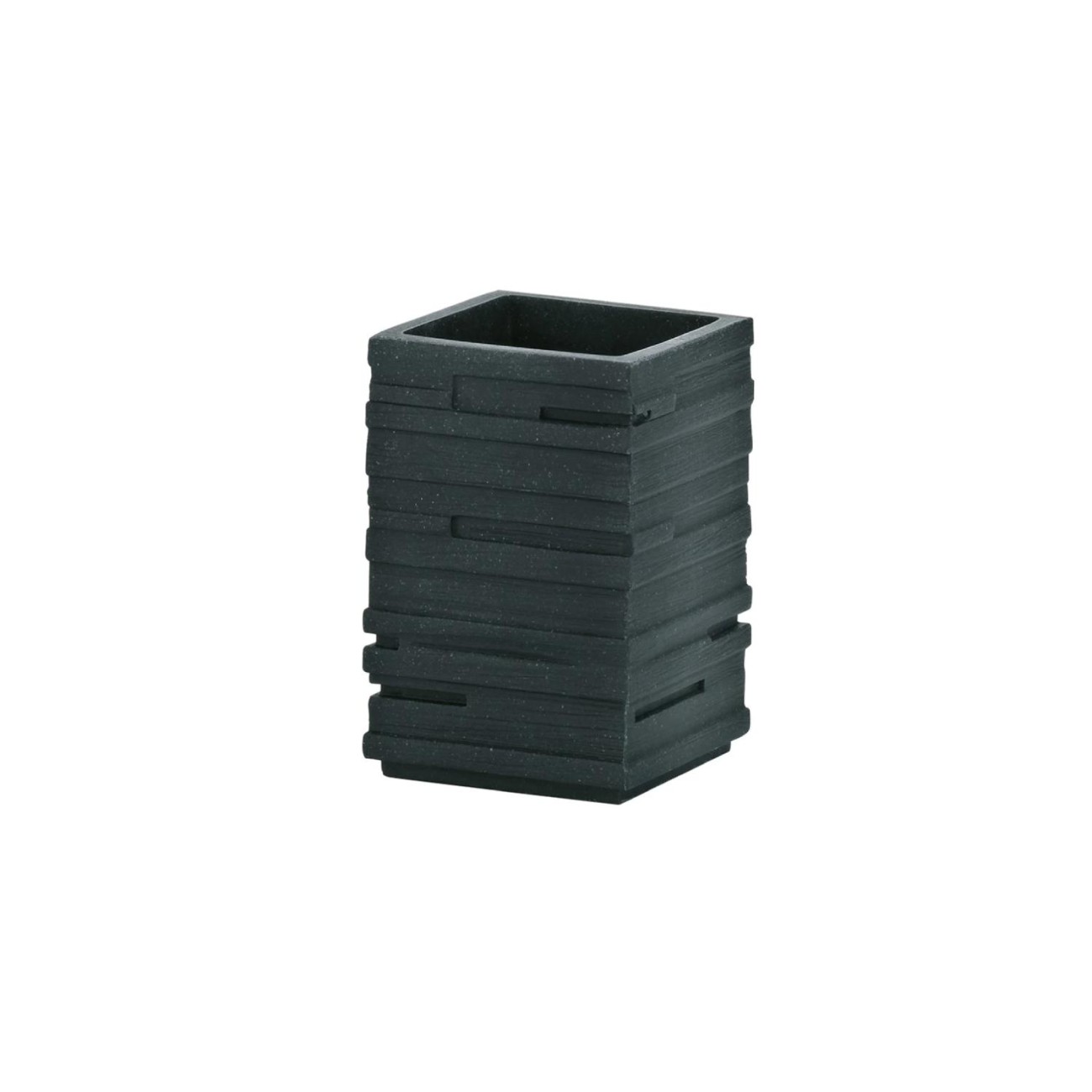 Kela Θήκη για οδοντόβουρτσες 7x7x10,5cm μαύρο σειρά Posidon
 Αξεσουάρ Μπάνιου