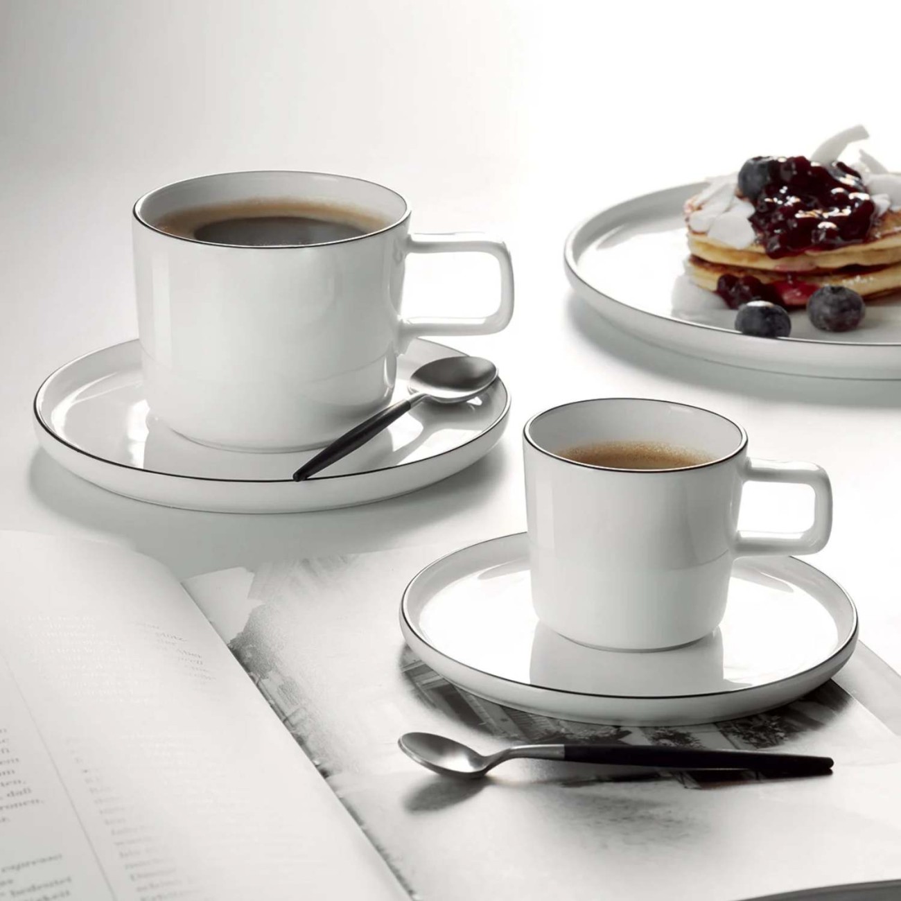 Asa Selection Φλυτζάνι/πιάτο καφέ 0,200λτ. σειρά a table ligne noire À table  by ASA Selection