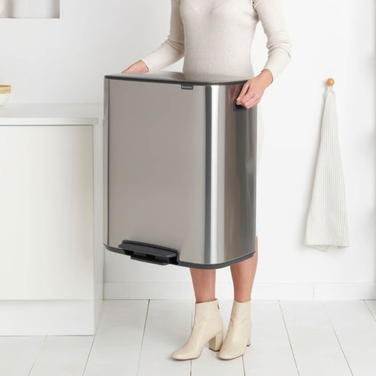 Brabantia Κάδος Απορριμμάτων 60 lt Matt Steel Fingerproof σειρά BO PEDAL Κάδοι Κουζίνας