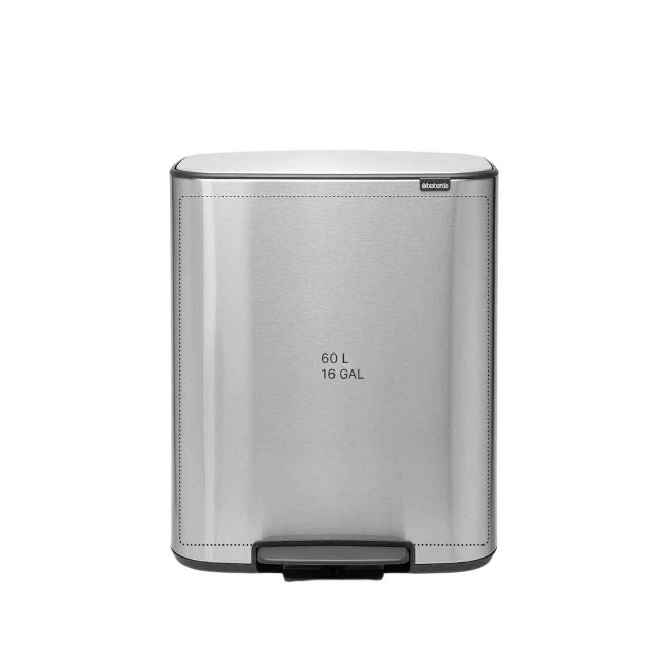 Brabantia Κάδος Απορριμμάτων 60 lt Matt Steel Fingerproof σειρά BO PEDAL Κάδοι Κουζίνας