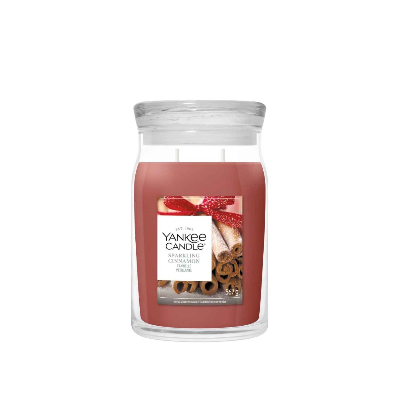 Yankee Candle Αρωματικό Κερί Signature σε Γυάλινο Δοχείο Large σειρά Sparkling cinnamon (567γρ.) Χριστουγεννιάτικα