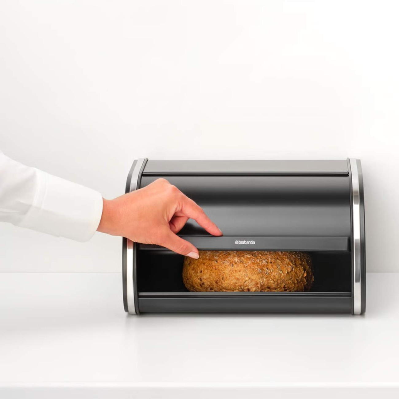 Brabantia Ψωμιέρα Roll Top Medium Matt Black Ψωμιέρες