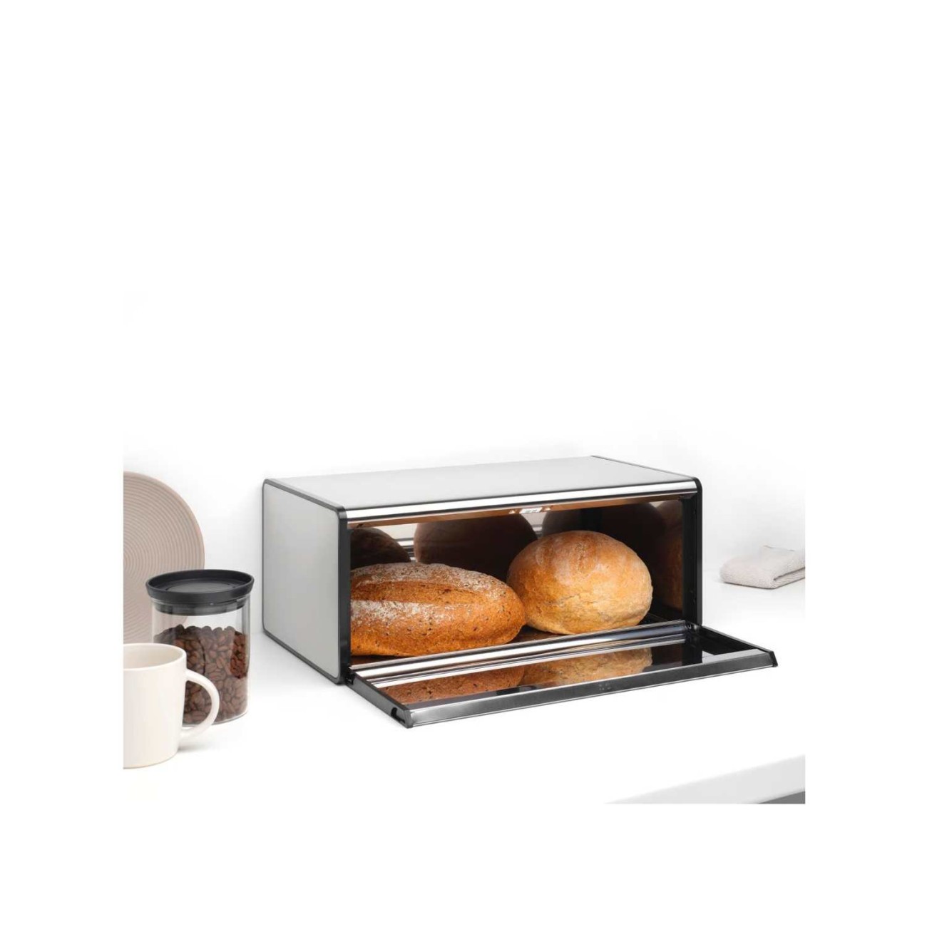 Brabantia Ψωμιέρα τετράγωνη Matt Steel Ψωμιέρες